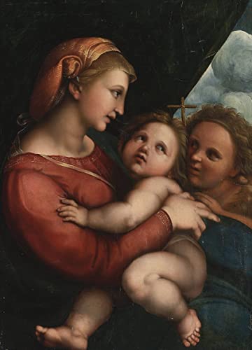 Impression murale de Raphael tableau Dame et enfant avec saint Jean pour décoration haut de gamme