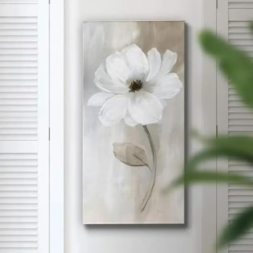 Impressions de fleurs sur toile peinture élégante roses blanches premium