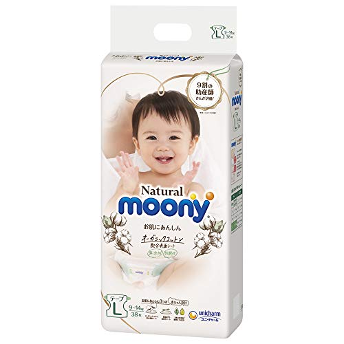 Japanese Diapers Moony Natural L (9-14 kg) 38 psc // ???????? ?????????? Moony Natural L (9-14 kg) 38 psc