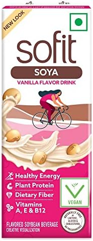 Sofit SOYA Drink Vanilla, 180ml/190ml| Vegan Drink |Enriched with Plant Protein, Dietary fibers, Vitamins and Calcium | Lactose Free |