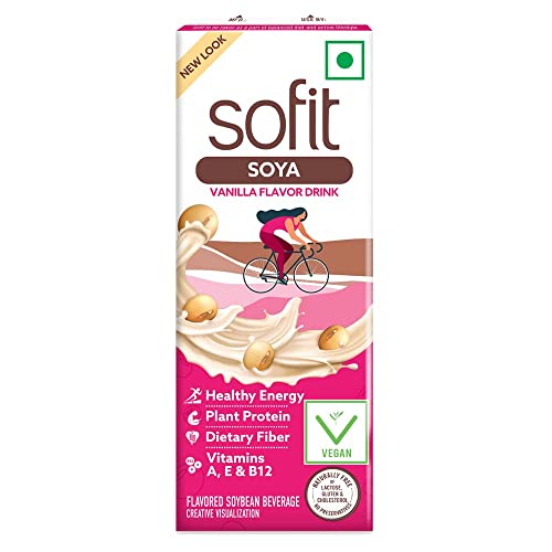 Image of Sofit SOYA Drink Vanilla, 180ml| Vegan Drink |Enriched with Plant Protein, Dietary fibers, Vitamins and Calcium | Lactose Free |