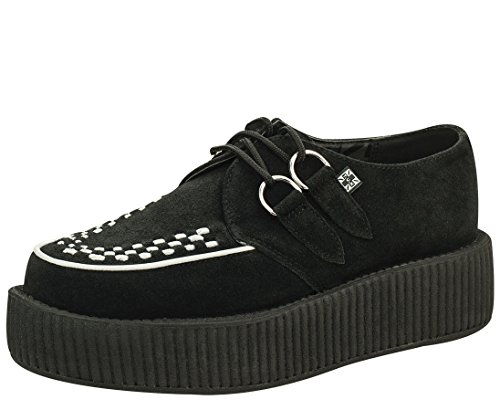 T.U.K. Suede Viva Mondo Creepers Shoes for Women and Men, Lace Up Platform Shoes
