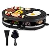 Raclette Set für 8 Personen mit Pfännchen & Schaber - Rostfrei & Regulierbar (Rund)