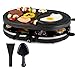 Raclette Set für 8 Personen mit Pfännchen & Schaber - Rostfrei & Regulierbar (Rund)