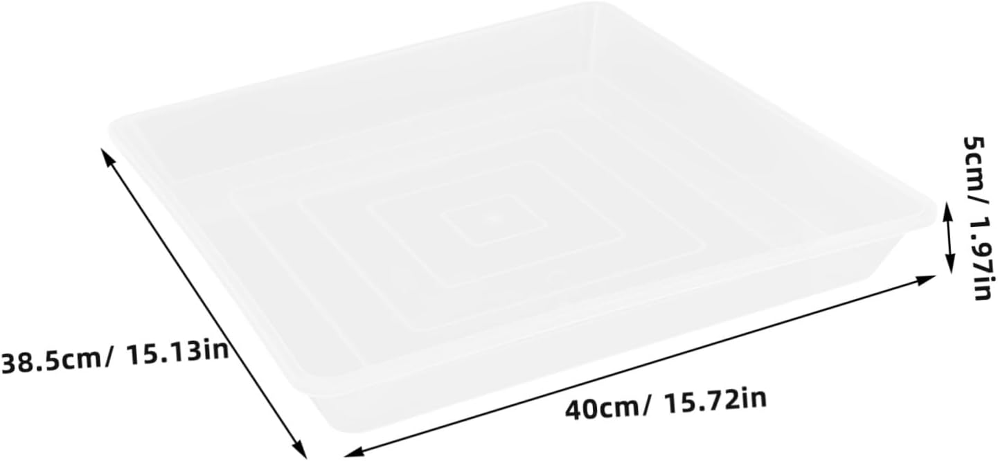 2pcs Efficient Water Drainage Trays Large Square Plastic Flower Pot Trays Plant Saucers for Indoor Planter Drainage