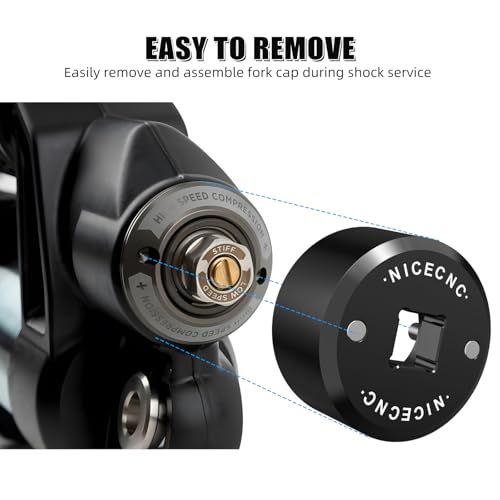 Image of NICECNC Black 32mm Fork Topcap Socket Tool Compatible with Can Am Maverick X3 4x4 Turbo DPS 2017, X3 R 4x4 XDS Turbo DPS 2018, X3 4x4 XRC Turbo DPS 2019, See Fitments