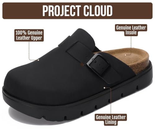 Image of 100% Genuine Leather Platform Clogs for Women - Fall Shoes for Women 2026