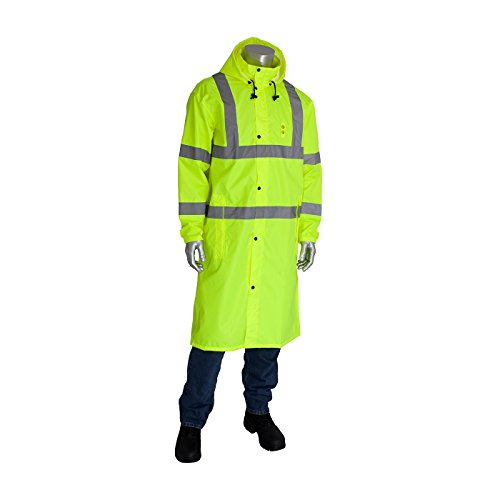 PIP Protective Industrial Products 353-1048-LY-3X PIP 353-1048-LY-3X Long Rain Coat, Yellow, 3XL, Hi/Vis Yellow