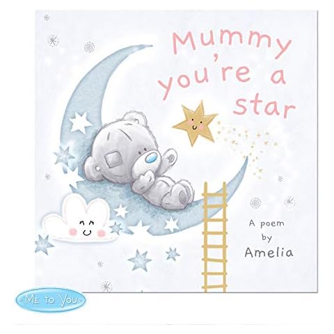 Gift for Mummy. Personalised You're a Star Poem Book. Tiny Tatty Teddy. Mother's Day, New Mum Keepsake Cover