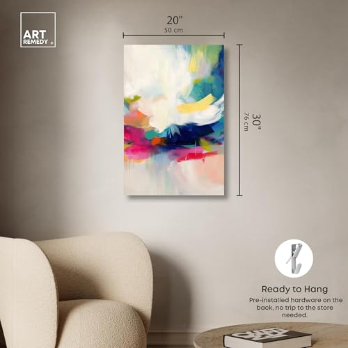 Art Remedy Neon Colors Abstract Canvas, 20" x 30", Gallery Wrapped, Riot of Color III by Art Remedy - Used condition - Image 5