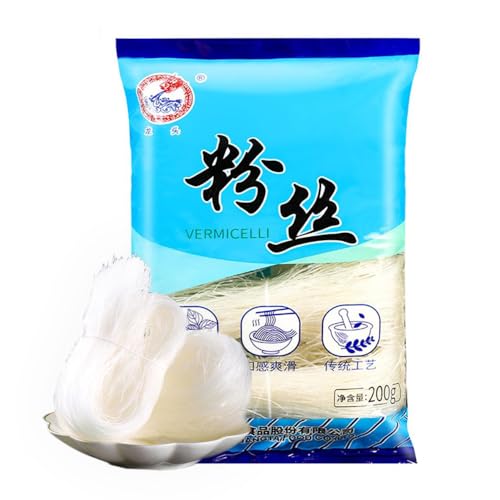 200g LungKuw Mung Bean Threads Noodles - Authentic Asian Vermicelli made from Mung Beans - Delicious - Perfect for Stir-Fries and Soups…