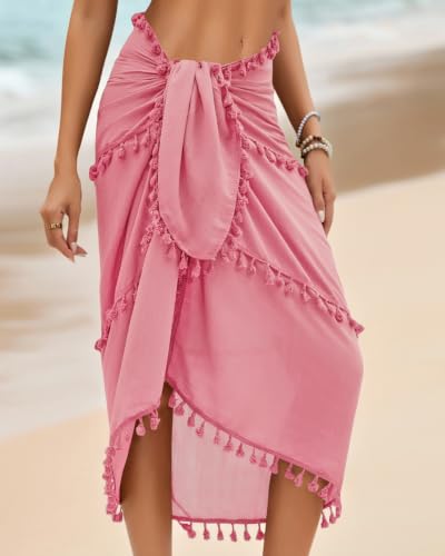 Image of Eicolorte Sarong Cover Up Womens Beach Cover Up Bikini Bathing Suit Swimsuit Swimwear Coverup Sarong Pareo Wraps for Women
