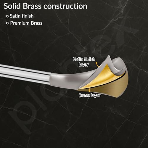 Image of Plantex Smero Pure Brass Towel Hanger for Bathroom /Single Towel Rod /Towel Bar /Bathroom Accessories - Effect (24 Inch-Satin Matt)