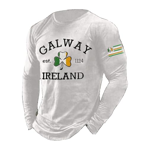 Men'S Retro Galway Ireland Saint Patrick'S Day Print T-Shirt Ireland Shirts For Men