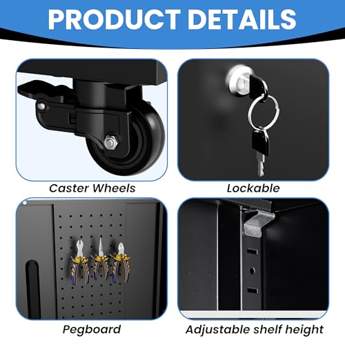Image of Metal Storage Cabinet for Garage, Tool Cabinet, Utility Cabinet