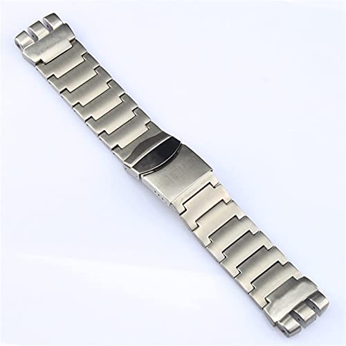 Bracelet en acier inoxydable massif 26 mm argenté pour montre homme de luxe