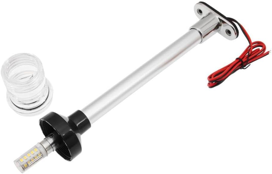 12Inch Marine LED Navigation Light 12V Stainless Steel White Lamp Boat Accessory Compatible With Yacht Marine Anchor Light