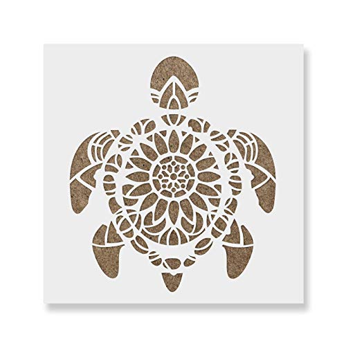 Mandala Turtle Stencil - Fish Stencil, Drawing Stencils, Large Stencil, Plastic Stencils, Stencils for Wood