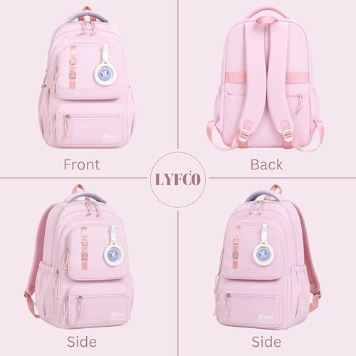 Image of Korean Style School & College Backpack with Detachable Pouch | 18 Inch Large capacity bag for Girls & Boys Age of 12-16 years | Best for School, Tution, Travel, Camping