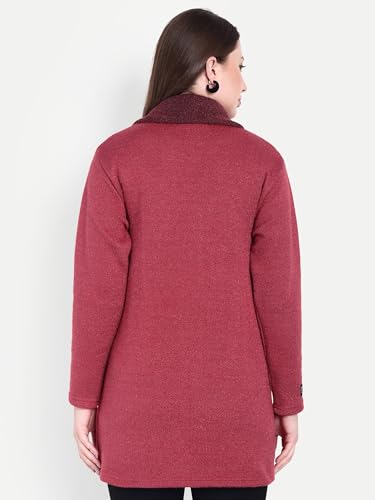 Image of Matelco Womens Woollen Collared Coat Cardigan