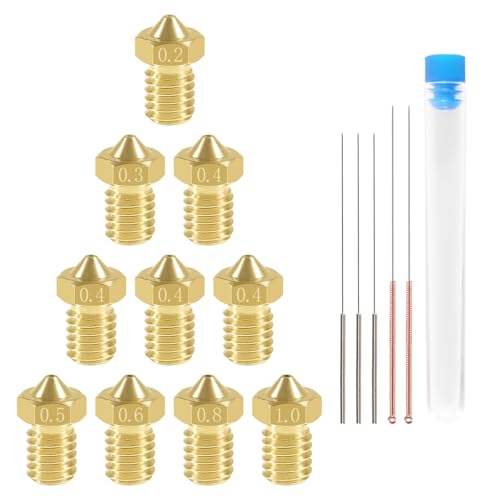 Aokin 10 Pcs Extruder Nozzle 3D Printer Brass Nozzles