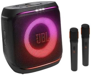 JBL, Caixa de Som, PartyBox Encore Essential 2 Mic, Show de Luzes, Bluetooth, Portátil, Resistente a Respingos, Bateria de até 15H, Pro Sound, AI Boost, 100 W RMS