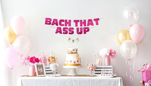 Image of Pre-Strung Bachelorette Pink Glitter Banner - Bachelorette Party Decorations for Her - Party Supplies, Favors and Gifts