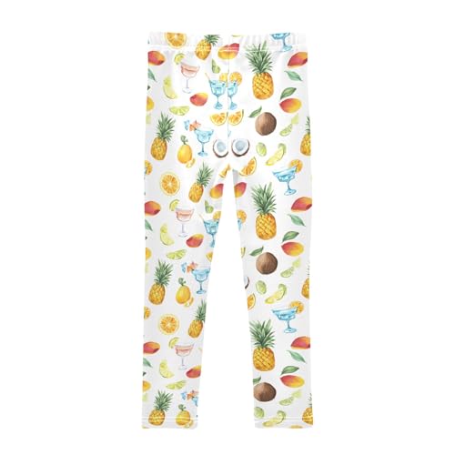 senya Girls Printed Leggings Yoga Pants Tropical Cocktail Fruits Pattern for Kids in 4t to 10 Years, 4T2