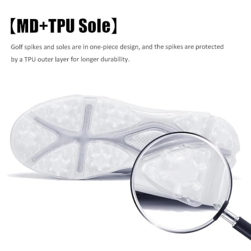 Image of ULTIANT Men's Golf Shoes Fixed Nailless Sole Waterproof Lightweight No-Slip Walking Shoes Size7.5-14