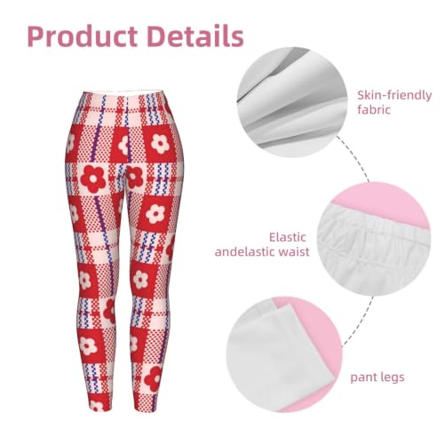 Mallas elásticas de flores rojas pantalones cómodos de gimnasio 5