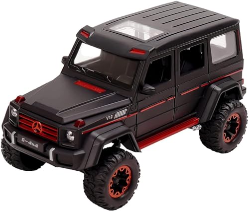 Image of 1 /24 Big Mercedes AMG G500 4X4 Toy Car Metal Pull Back Diecast Car with Openable Door and Sound Light, Gifts Toys for Kids (Black)