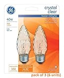 G E LIGHTING #40891, 40 Watt, Medium Screw Base, Facet Fan Bulb (Pack of 6)