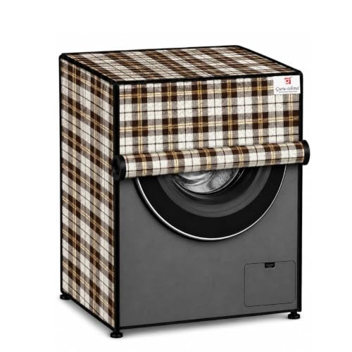 Image of Front Load Fully Automatic Washing Machine Cover for 6.5kg to 8kg | Waterproof & Dustproof Polyester Cover with Zip Closure | Suitable with Samsung, IFB, LG, Bosch & More (61 x 61 x 87 cm)
