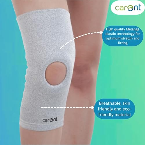 Image of Carent Knee Cap with Open Patella - Adjustable Knee Support Brace for Pain Relief, Sprain, Injury Recovery & Joint Stability (Unisex) (M (43-49 CM))
