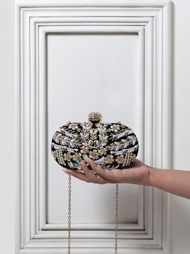 Image of THE TAN CLAN Elizah Zarozi Hand Embroidered Clutches for women Purses Luxury Evening Handbags for ladies
