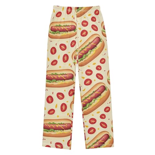 Big Hot Dog Boys Pants Boys Athletic Pants Long Pant for Boywith Pockets Wide-Leg Size 6-14Y