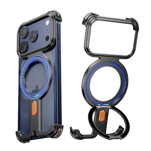 Coque magnétique iPhone 17 Pro Max rotative à 360 degrés antichoc en aluminium