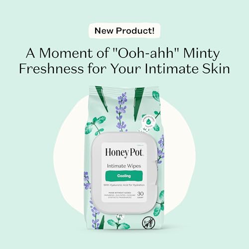 Image of The Honey Pot Company - Feminine Wipes - Cooling - Cooling Tingle Effect - Herbal Infused w /Mint, Aloe Vera, Lavender - pH Balanced Feminine Care for Sensitive Skin - Cleansing Wipes for Women - 30ct