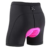 Sportneer Women's Padded Cycling Underwear, Comfy Bicycle Biking Underwear Shorts Black