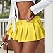 JINZIYINZI Ladies Mini Skirt, Dance Club Party Frill Short Skirts, Schoolgirl Pleated Micro Skirt (Yellow, XL)