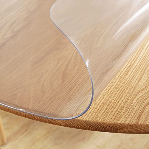 Nappe ronde transparente protège table des rayures et chocs 160cm