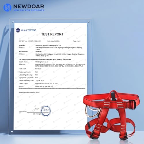 NewDoar UIAA & CE Certified Climbing Harness, Mountaineering Rock Climbing Harness, Half Body Harness - Image 2