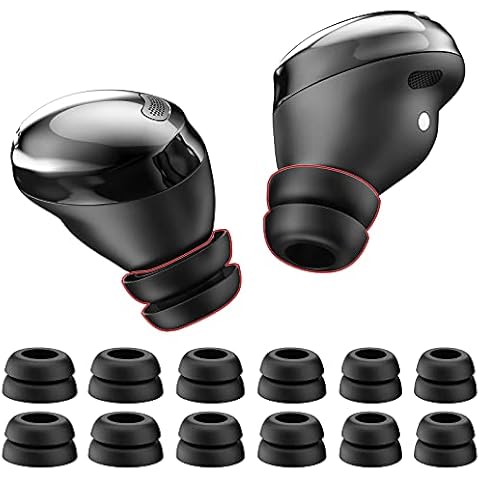 Delidigi Ear Tips for Galaxy Buds Pro, 6 Pairs Double Flange Silicone Eartips Earbuds Earplug Replacement Accessories Compatible with Samsung Galaxy Bus Pro 2021 S/M/L Size (Black) Cover