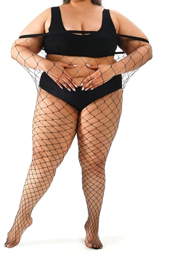 Plus Size Fishnet tights stockings Big Mesh Leggings Pantyhose for women