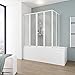 Produktbild Schulte Duschabtrennung faltbar für Badewanne 70-80 cm, einfacher Aufbau, Kunstglas Softline hell, alpinweiß, langlebig, D1700 04 01