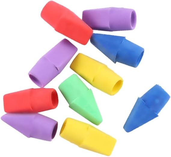 Eraser Caps Pencil Eraser Toppers Assorted Colors for Kids