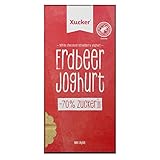 Xucker Weiße Schokolade Erdbeer Joghurt mit Xylit Zuckerersatz (80g) - Weisse Schokolade mit Erdbeer Joghurt und 35% Kakao I Schokoladentafel mit Xylit gesüßt