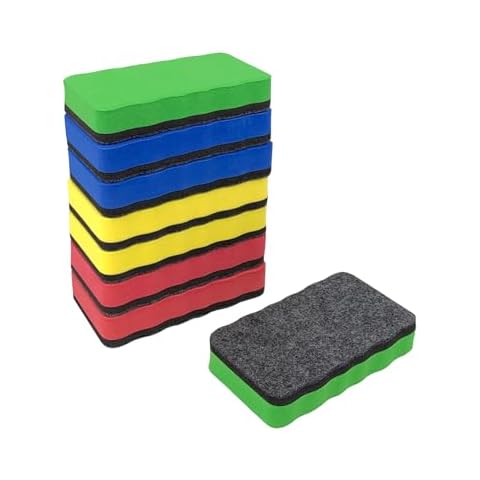 8 Pack Dry Erase Erasers, Magnetic Whiteboard Eraser, 4 Colors White Board Eraser Cleaners, Magnetic Dry Erasers for Office, Classroom Must Haves Cover