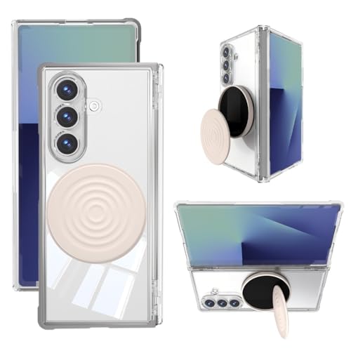 Coque Galaxy Z Fold 7 anti-choc avec bague rotative et rabat de protection rigide