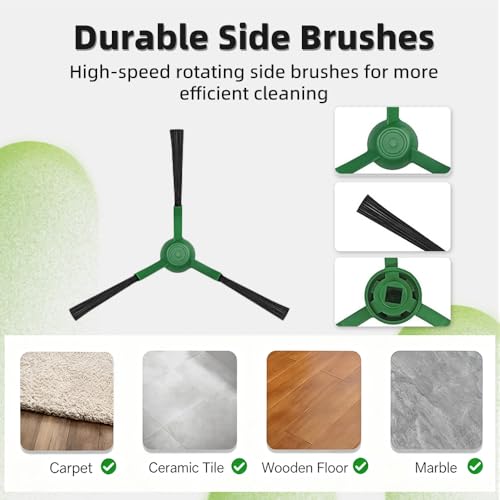 Image of 15 Pcs Replacement Parts Accessories Compatible with iRobot Roomba 104, 105 Vac /Combo, 105X Vac & Combo,Y0140, Q0120 Robot Vacuum, 2 Roller Brush, 6 Hepa Filters, 6 Side Brushes, 1 Cleaning Brush